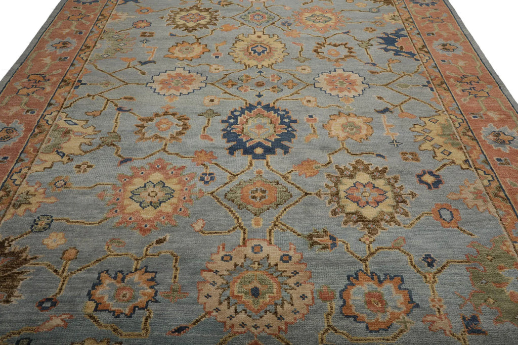 Hand Knotted Oushak Rug for Living Room, Dining Room, Office, Bedroom, Hand Knotted Wool Rug