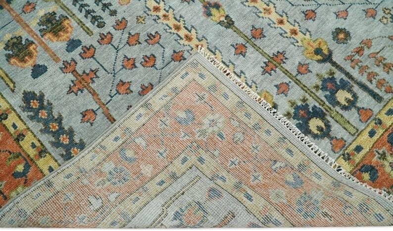 Hand Knotted Oushak Rug for Living Room, Dining Room, Office, Bedroom, Hand Knotted Wool Rug