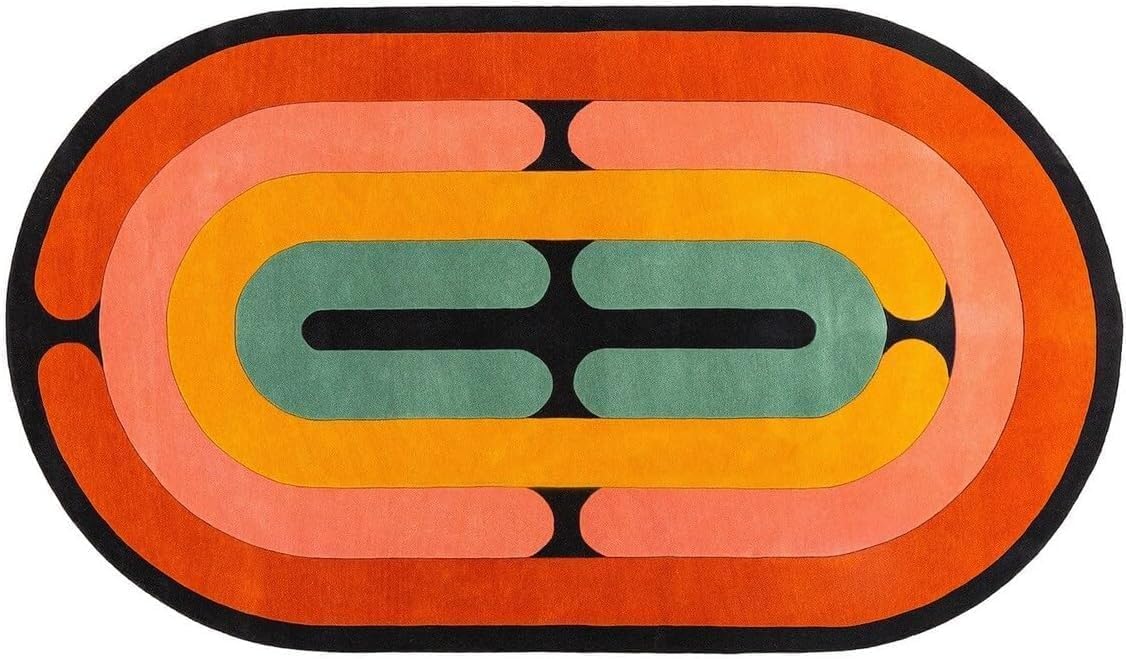 Handmade Tufted Oval Shape Carpet with Super Soft Woolen Carpet for Your Bedroom & Living Room