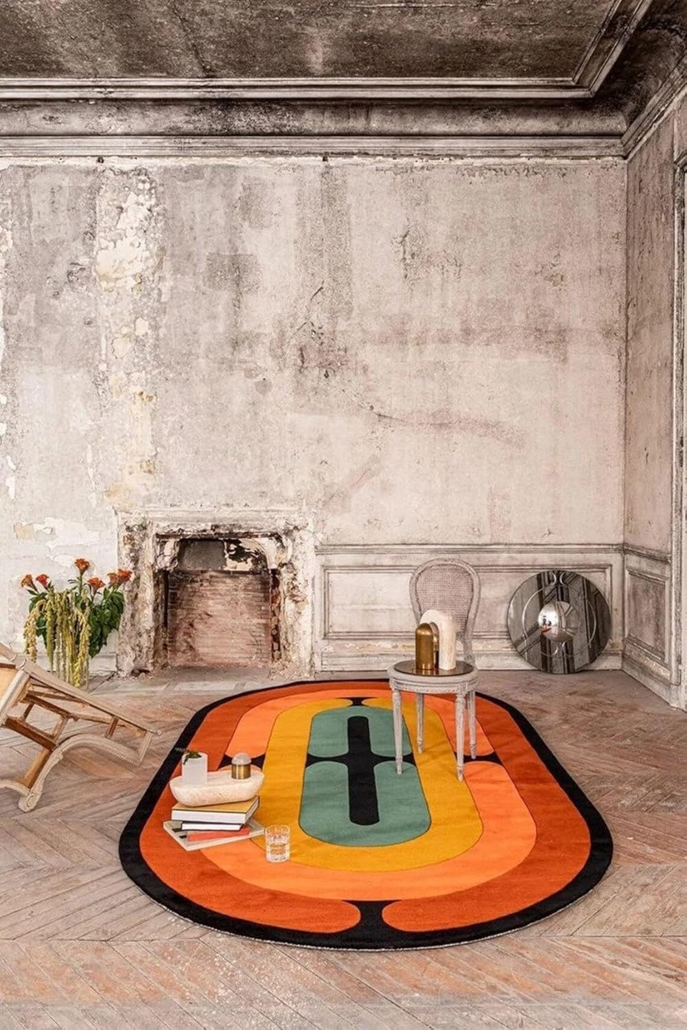 Handmade Tufted Oval Shape Carpet with Super Soft Woolen Carpet for Your Bedroom & Living Room