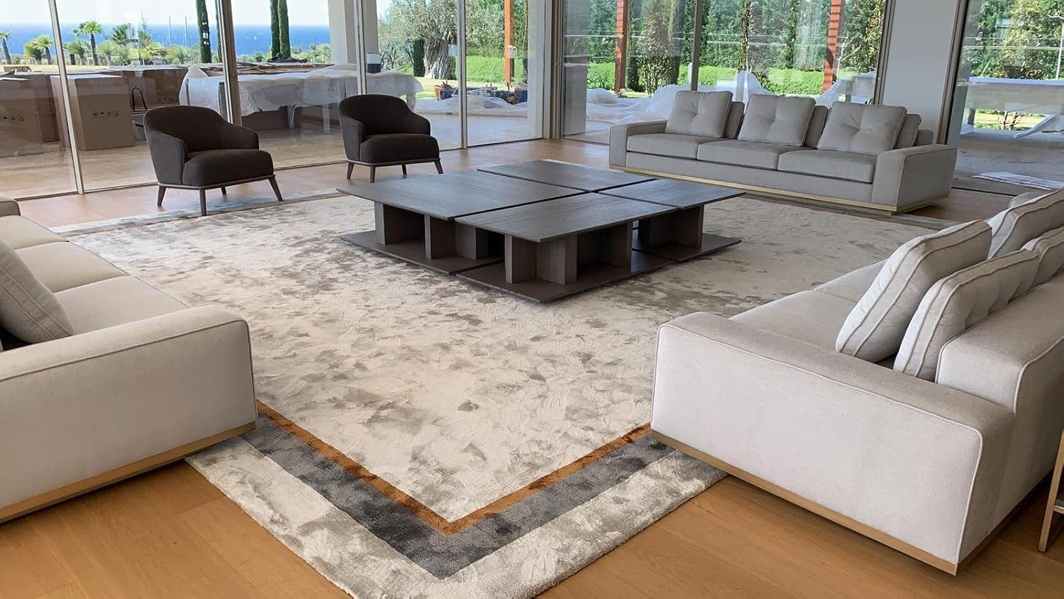 Silk Hand Tufted Carpet Modern Premium Area Rug