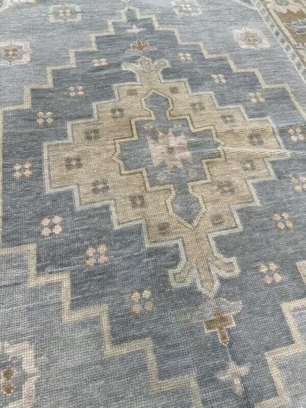 Hand Knotted Oushak Rug for Living Room, Dining Room, Office, Bedroom, Hand Knotted Wool Rug