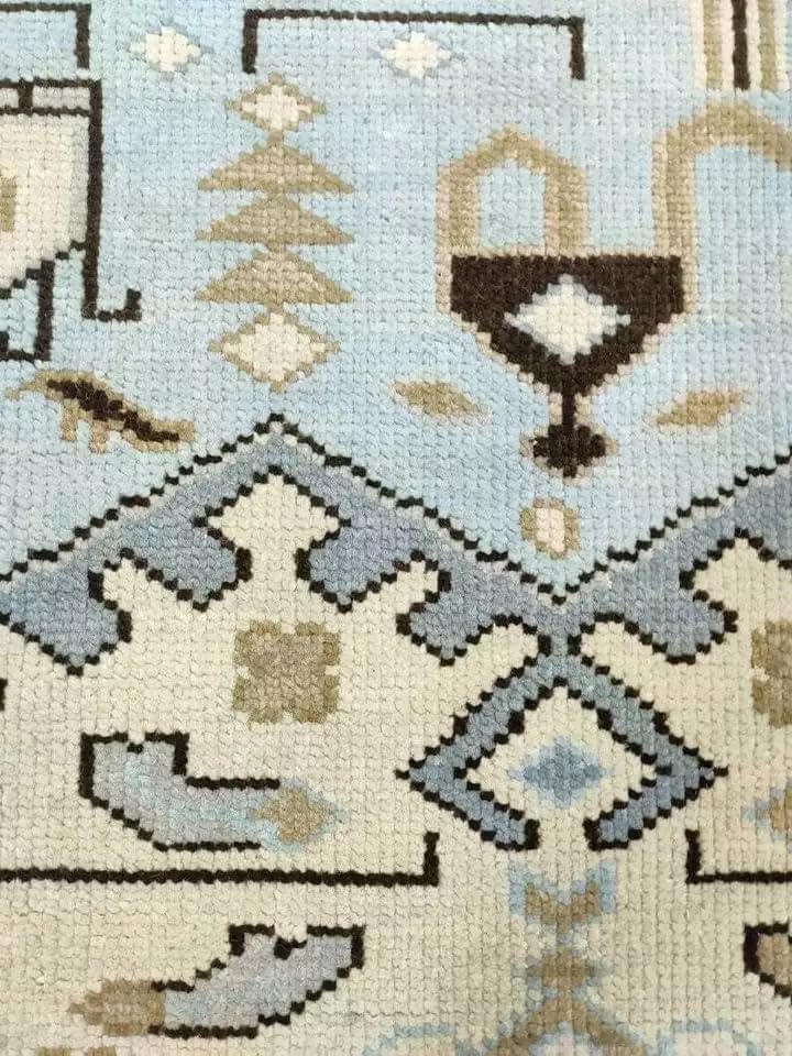 Hand Knotted Oushak Rug for Living Room, Dining Room, Office, Bedroom, Hand Knotted Wool Rug