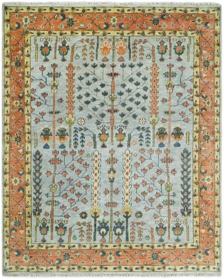 Hand Knotted Oushak Rug for Living Room, Dining Room, Office, Bedroom, Hand Knotted Wool Rug
