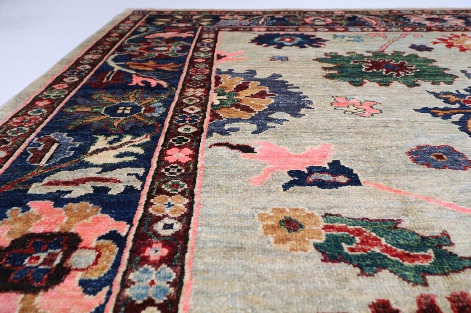 Hand Knotted Oushak Rug for Living Room, Dining Room, Office, Bedroom, Hand Knotted Wool Rug