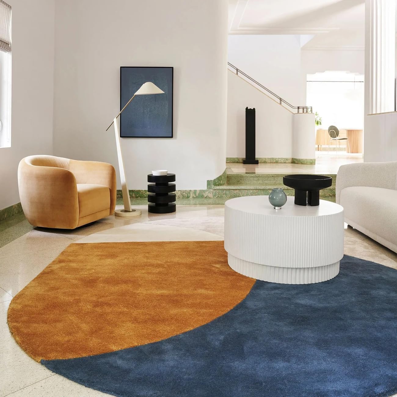 Handmade Tufted Oval Shape Carpet with Super Soft Woolen Carpet for Your Bedroom & Living Room