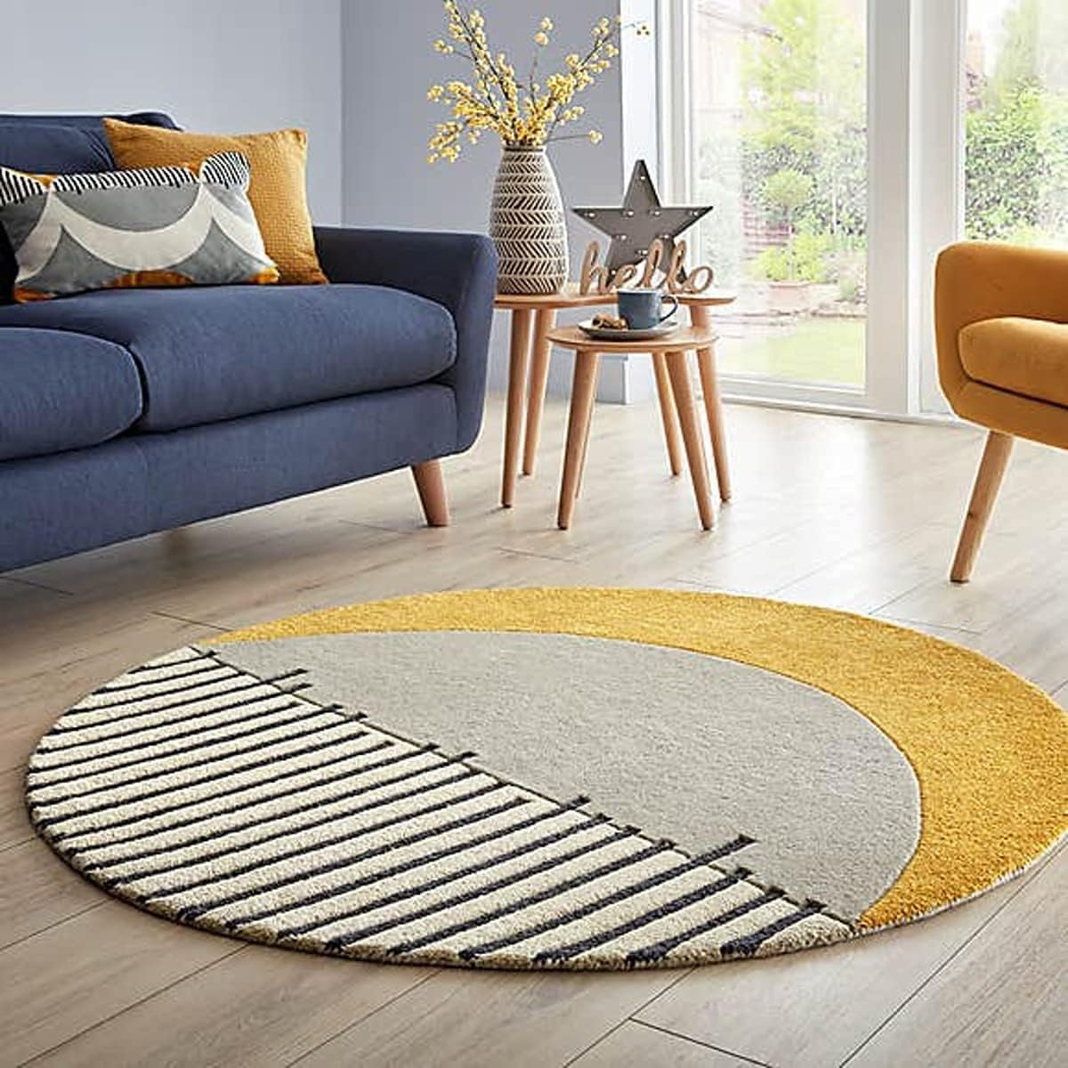 Export Quality Handmade Woollen Round Carpet – Elegant Living Room Floor Rug