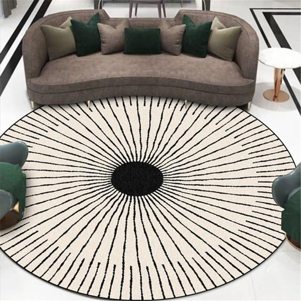 Export Quality Handmade Woollen Round Carpet – Elegant Living Room Floor Rug