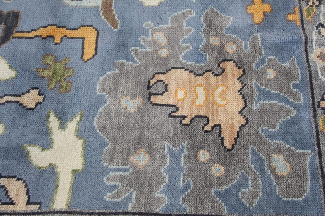 Hand Knotted Oushak Rug for Living Room, Dining Room, Office, Bedroom, Hand Knotted Wool Rug