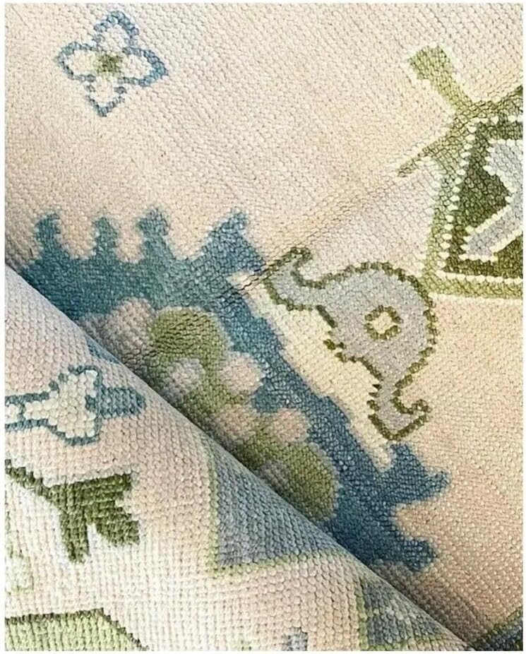 Hand Knotted Oushak Rug for Living Room, Dining Room, Office, Bedroom, Hand Knotted Wool Rug