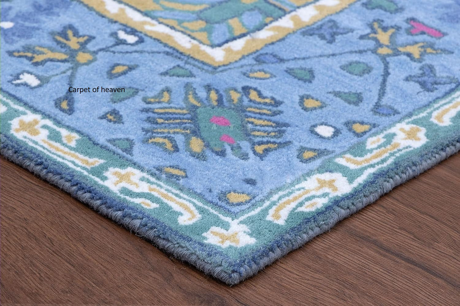 Hand-Tufted Bengal Tiger Animal Print Wool Area Rug - Featuring Symmetrical Palm Leaves Design, Ideal for Living Room, Bedroom, Kitchen & Office, Thick & Durable