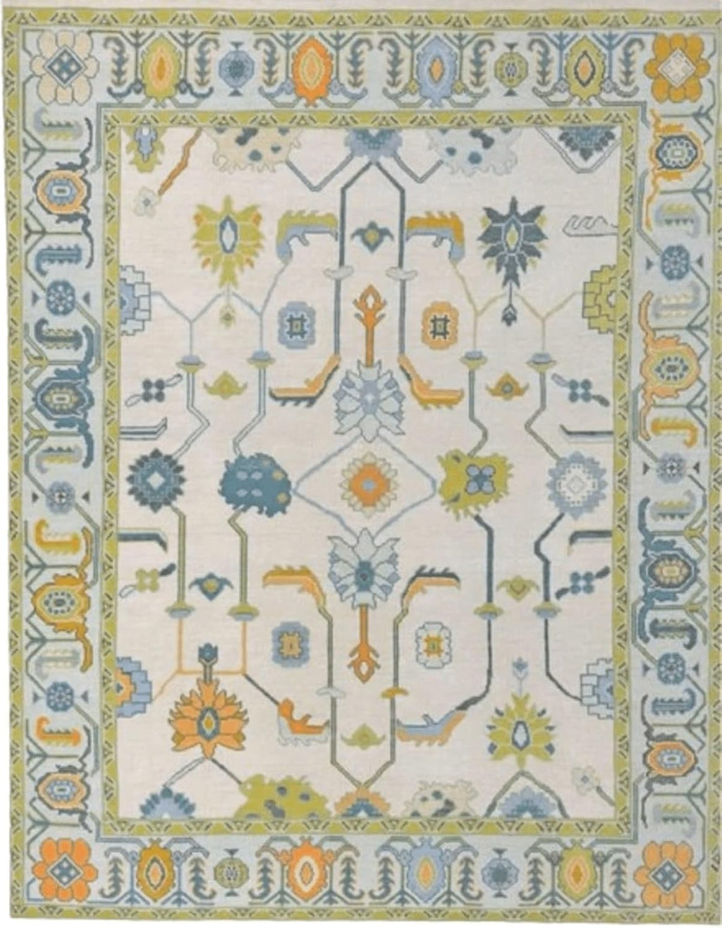 Hand Knotted Oushak Rug for Living Room, Dining Room, Office, Bedroom, Hand Knotted Wool Rug