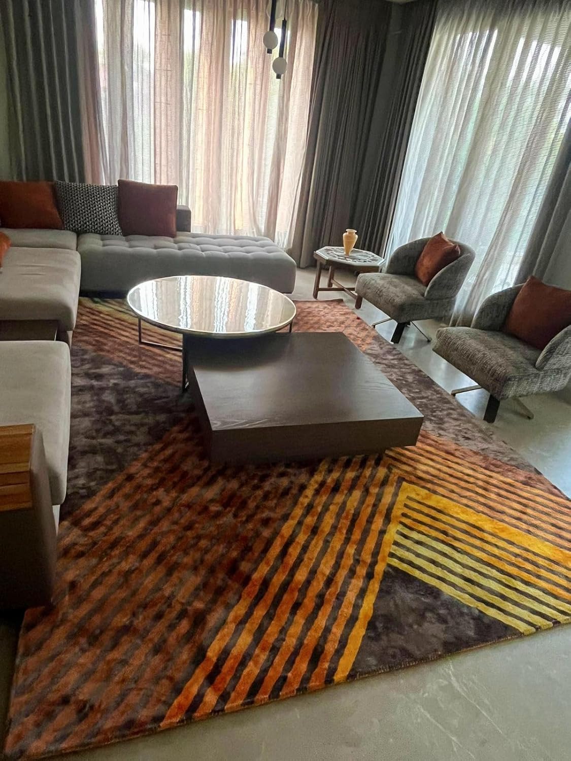 Silk Hand Tufted Carpet Modern Premium Area Rug