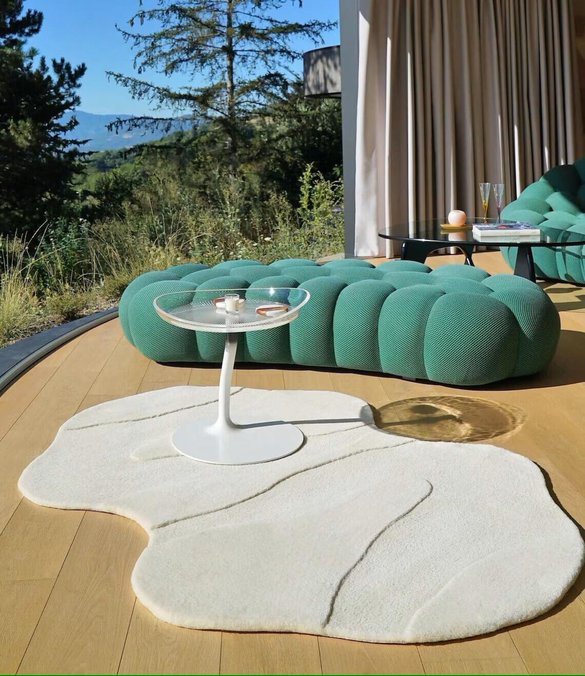 Handmade Tufted Oval Shape Carpet with Super Soft Woolen Carpet for Your Bedroom & Living Room