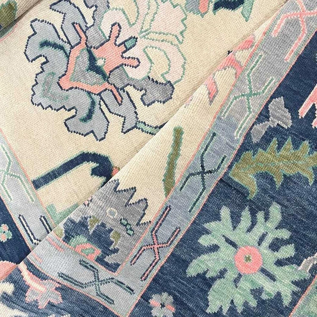 Hand Knotted Oushak Rug for Living Room, Dining Room, Office, Bedroom, Hand Knotted Wool Rug