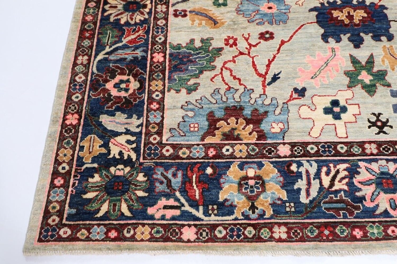 Hand Knotted Oushak Rug for Living Room, Dining Room, Office, Bedroom, Hand Knotted Wool Rug