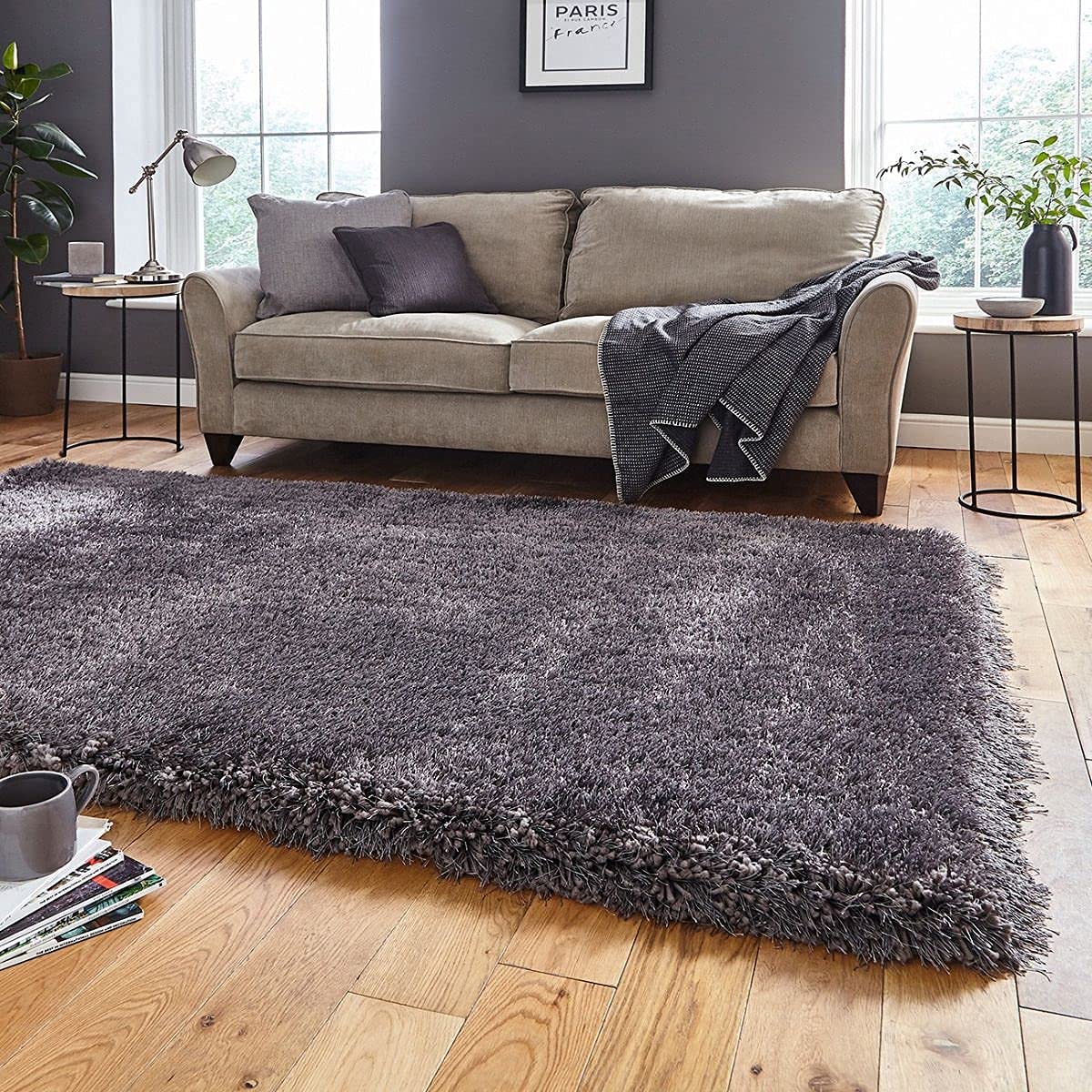 Shaggy Carpet Solid Plain Fluffy Fur Rectangular Rugs