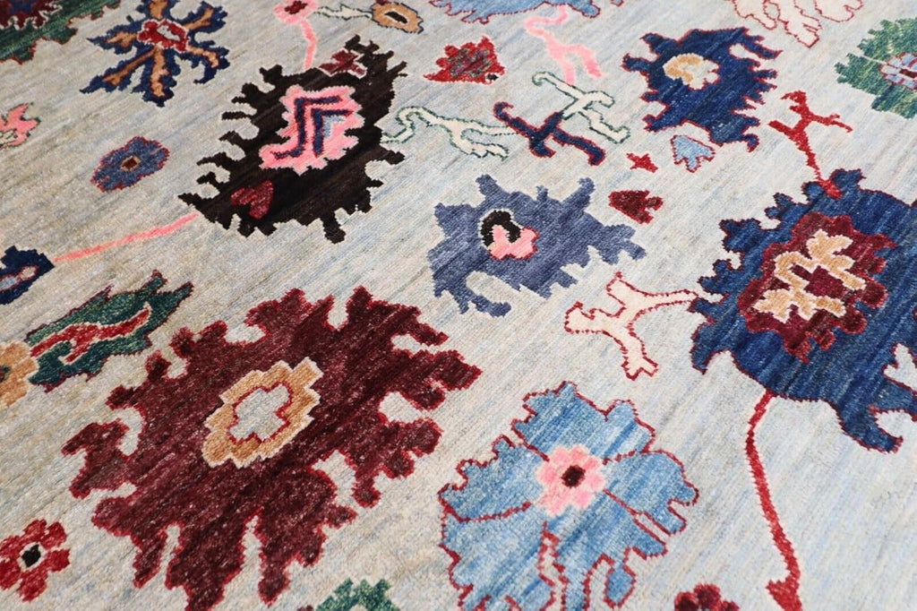 Hand Knotted Oushak Rug for Living Room, Dining Room, Office, Bedroom, Hand Knotted Wool Rug