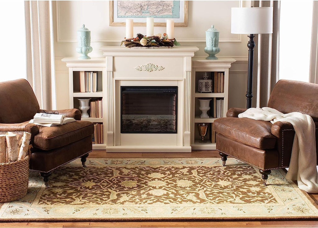 Floral Woolen Handmade Rectangular Bedroom Drawing Room Hall and Floor