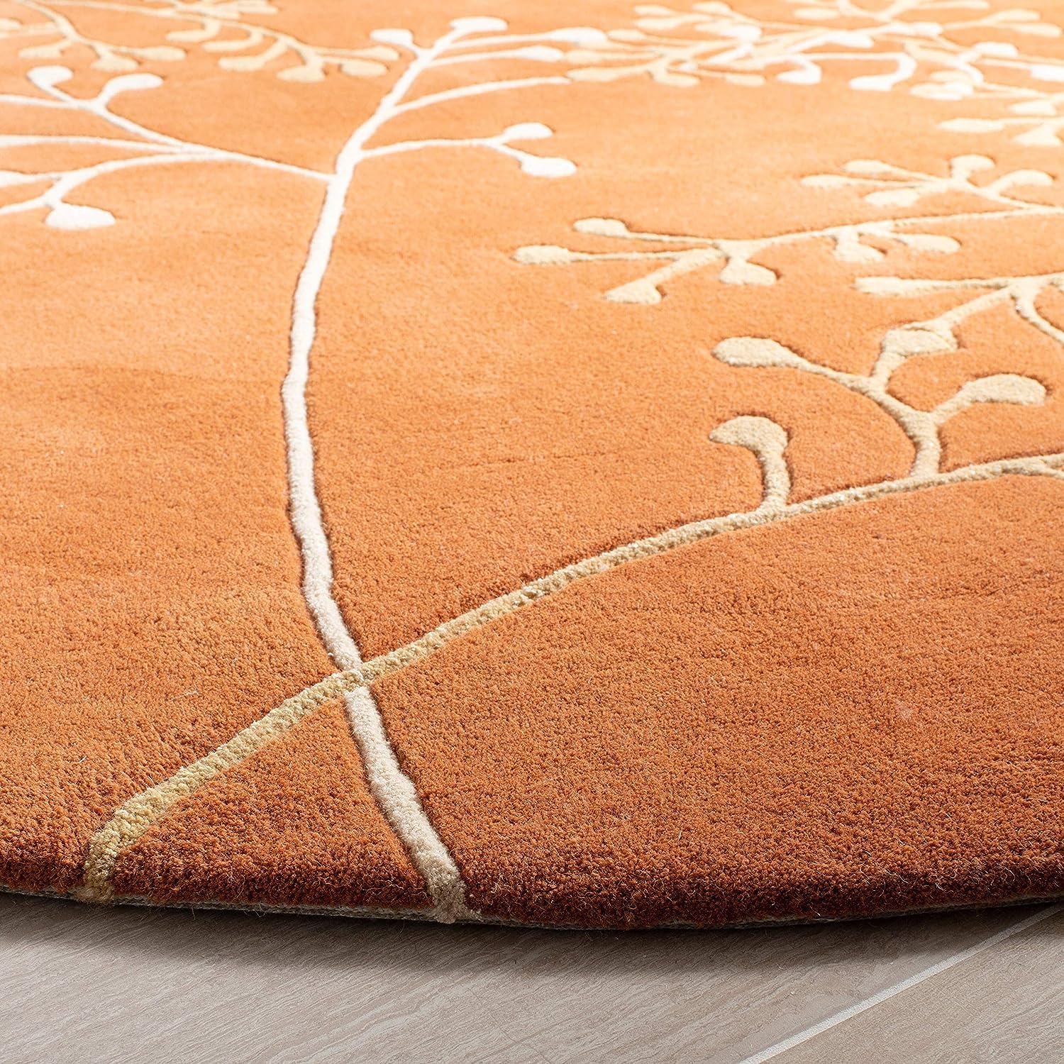 Export Quality Handmade Woollen Round Carpet – Elegant Living Room Floor Rug