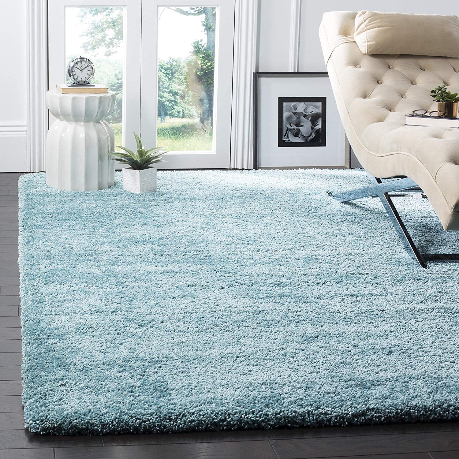 Shaggy Carpet Solid Plain Fluffy Fur Rectangular Rugs