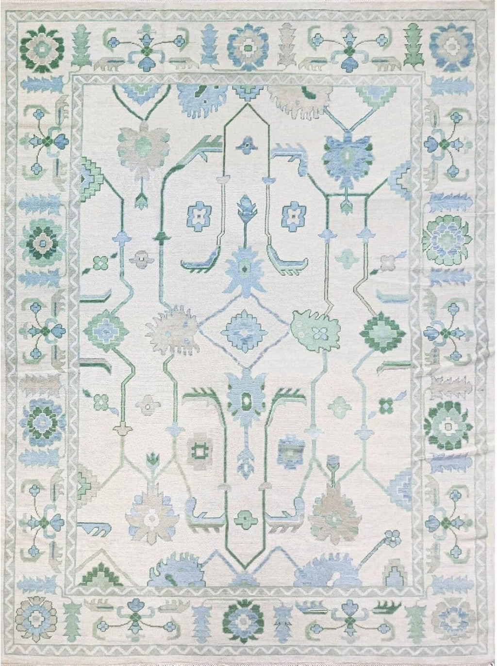 Hand Knotted Oushak Rug for Living Room, Dining Room, Office, Bedroom, Hand Knotted Wool Rug