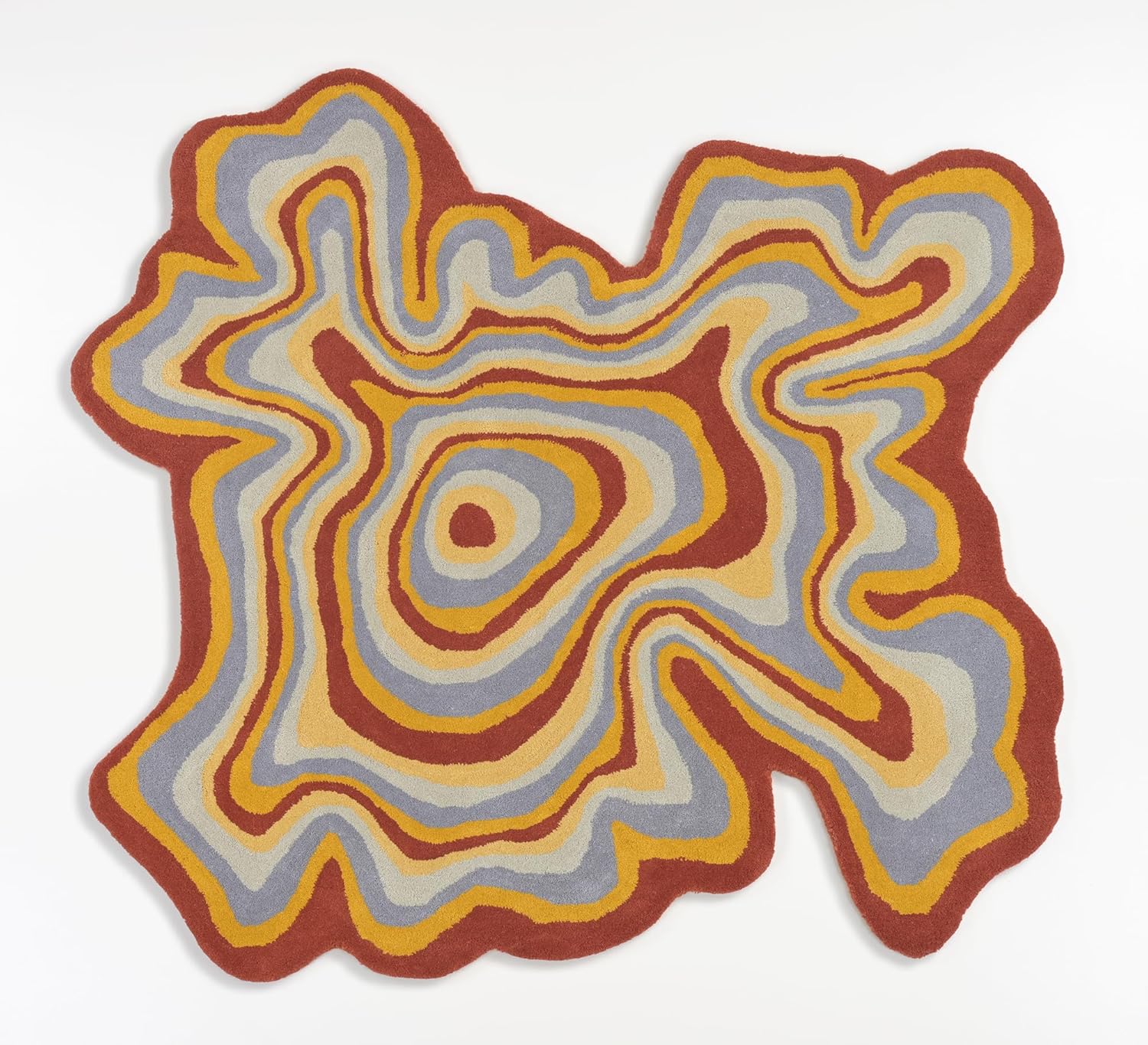 Irregular Shaped Handmade Wool Rug | Modern Colourful Stripe Premium Area Rug Perfect for Home Decor