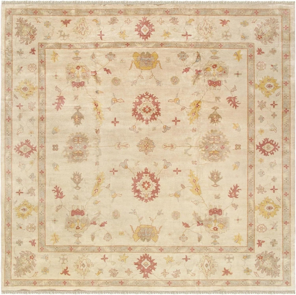 Hand Knotted Oushak Rug for Living Room, Dining Room, Office, Bedroom, Hand Knotted Wool Rug