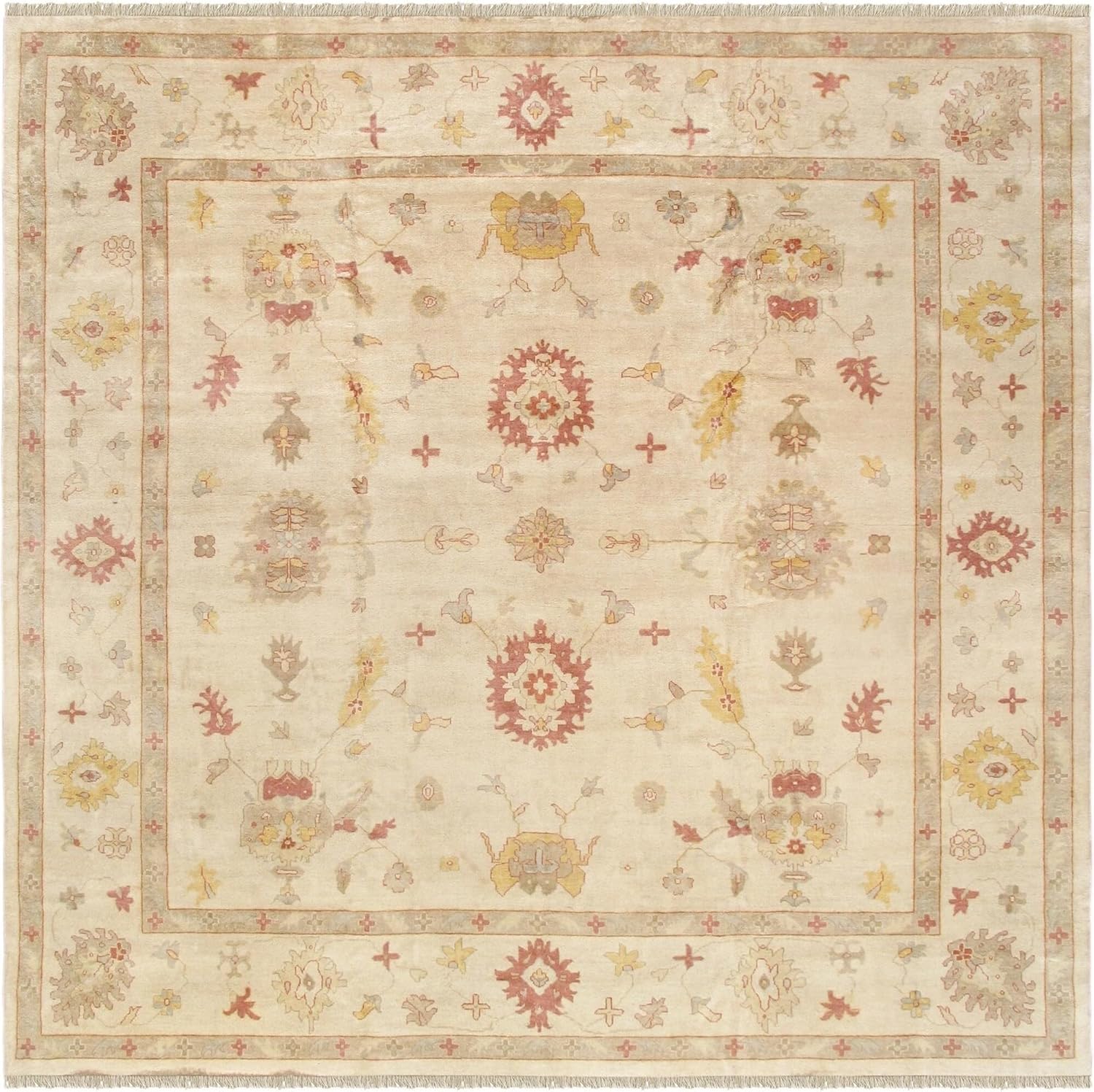 Hand Knotted Oushak Rug for Living Room, Dining Room, Office, Bedroom, Hand Knotted Wool Rug