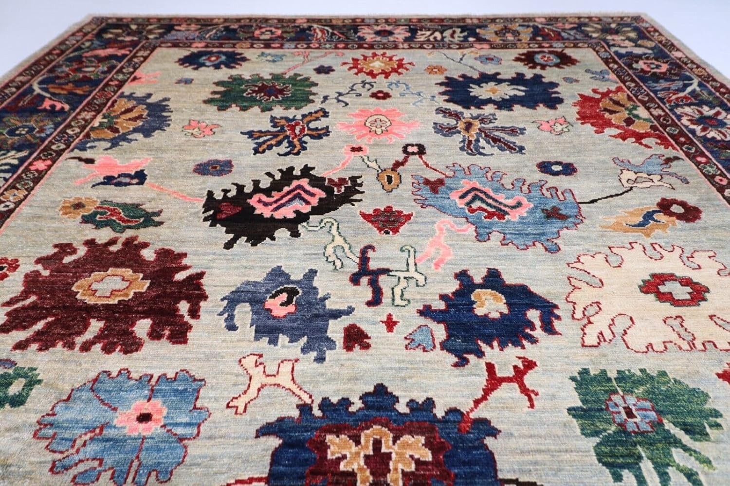 Hand Knotted Oushak Rug for Living Room, Dining Room, Office, Bedroom, Hand Knotted Wool Rug