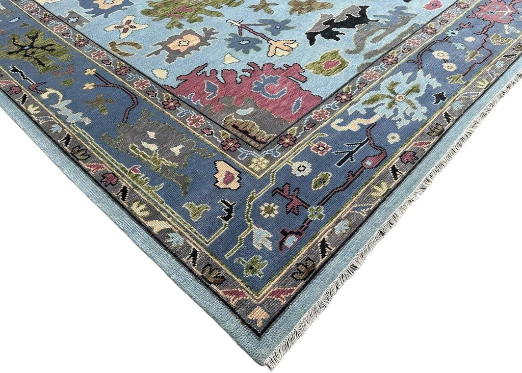 Hand Knotted Oushak Rug for Living Room, Dining Room, Office, Bedroom, Hand Knotted Wool Rug