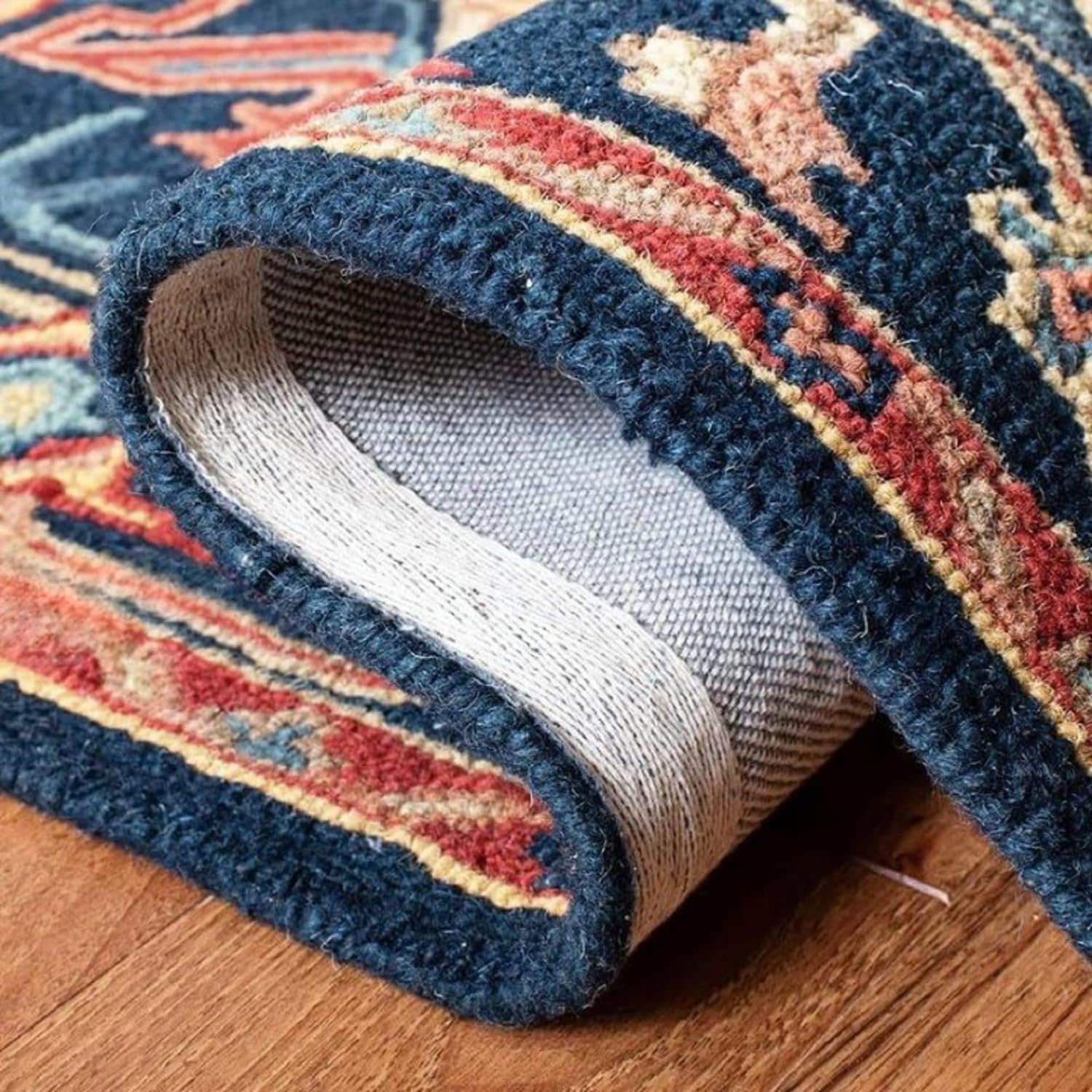 Floral Woolen Handmade Rectangular Bedroom Drawing Room Hall and Floor