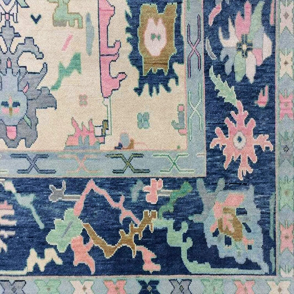 Hand Knotted Oushak Rug for Living Room, Dining Room, Office, Bedroom, Hand Knotted Wool Rug