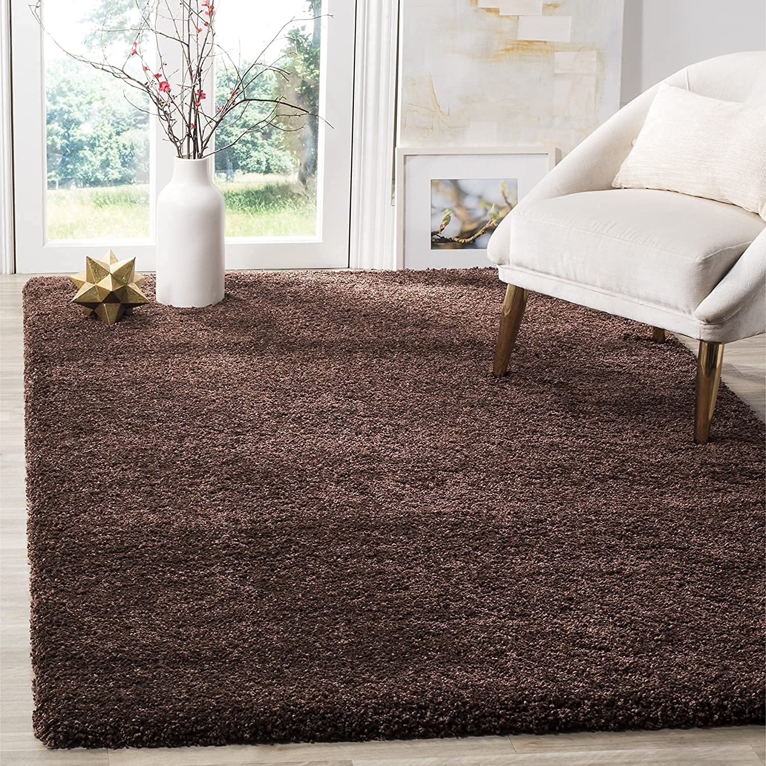 Shaggy Carpet Solid Plain Fluffy Fur Rectangular Rugs