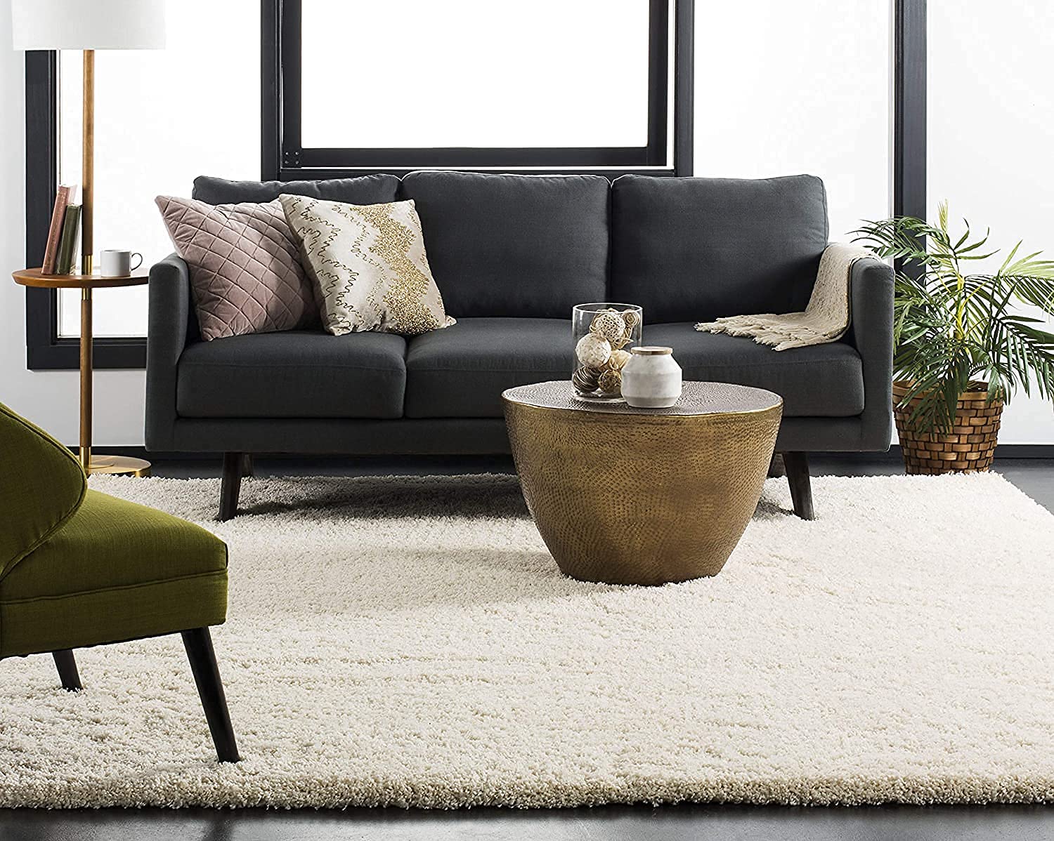 Shaggy Carpet Solid Plain Fluffy Fur Rectangular Rugs