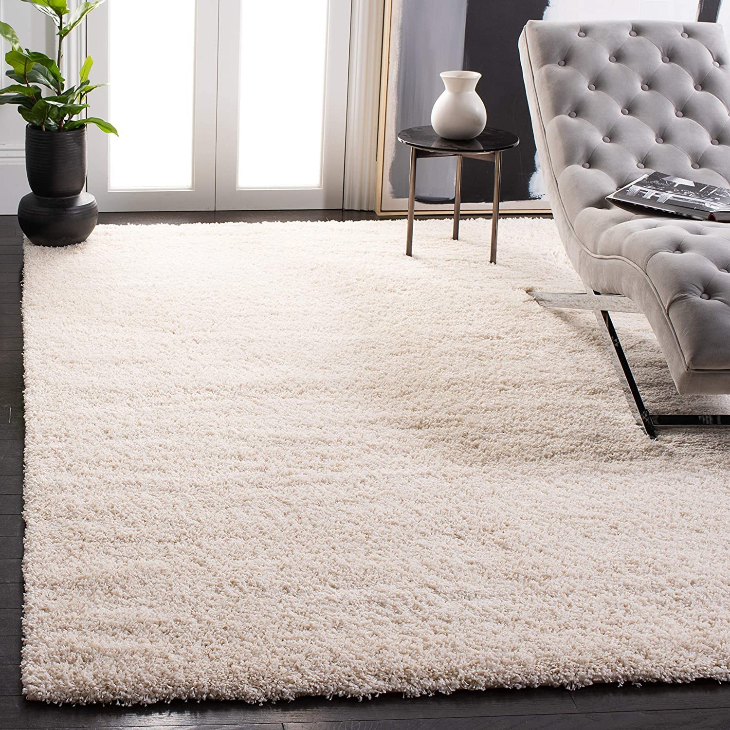 Shaggy Carpet Solid Plain Fluffy Fur Rectangular Rugs