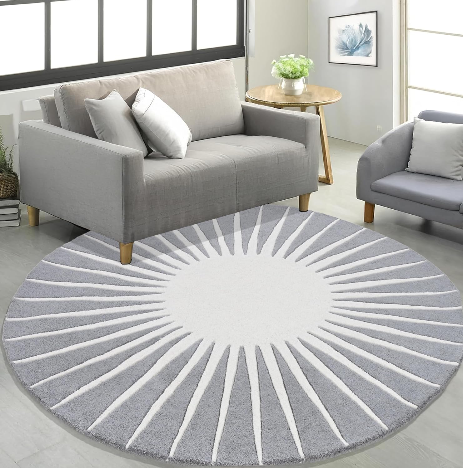Export Quality Handmade Woollen Round Carpet – Elegant Living Room Floor Rug