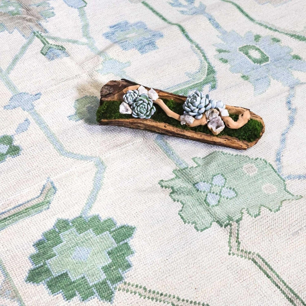 Hand Knotted Oushak Rug for Living Room, Dining Room, Office, Bedroom, Hand Knotted Wool Rug