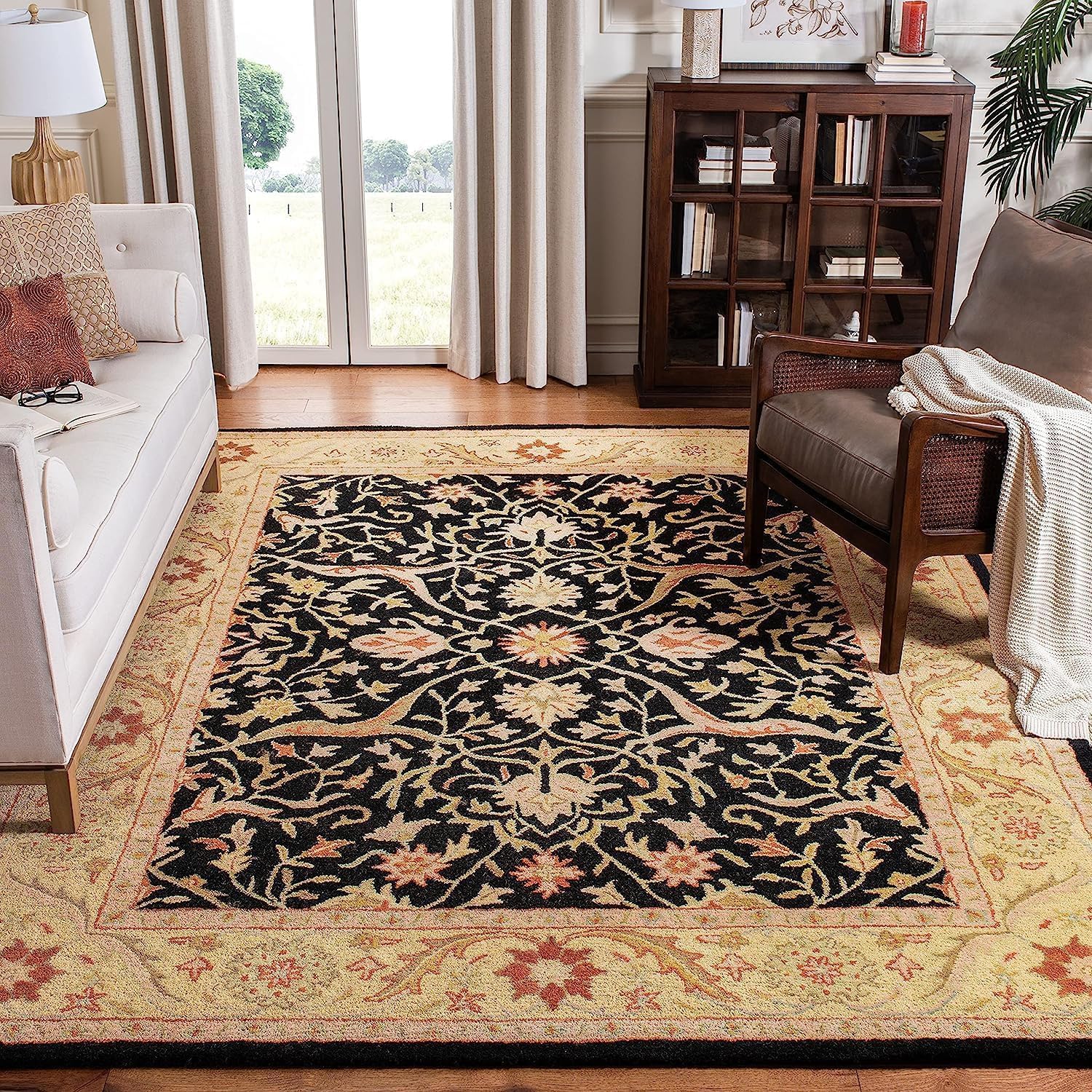 Floral Woolen Handmade Rectangular Bedroom Drawing Room Hall and Floor