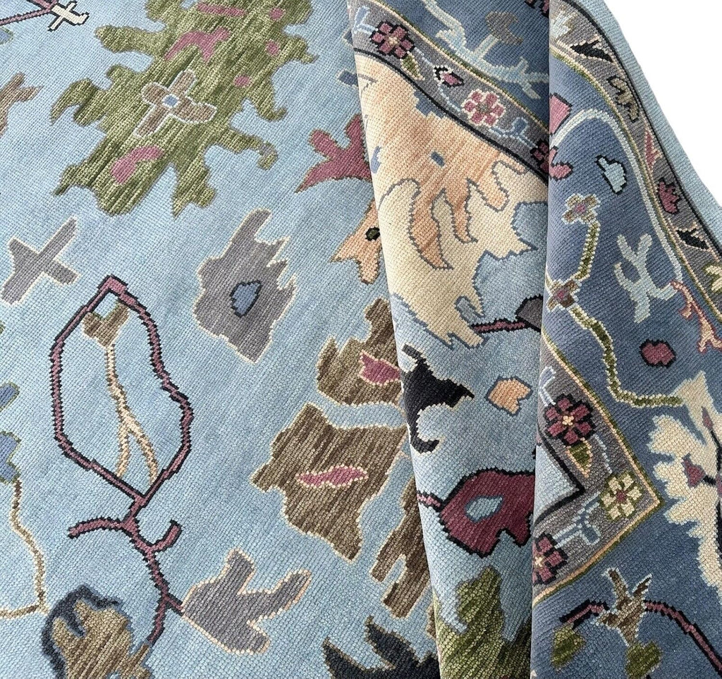 Hand Knotted Oushak Rug for Living Room, Dining Room, Office, Bedroom, Hand Knotted Wool Rug