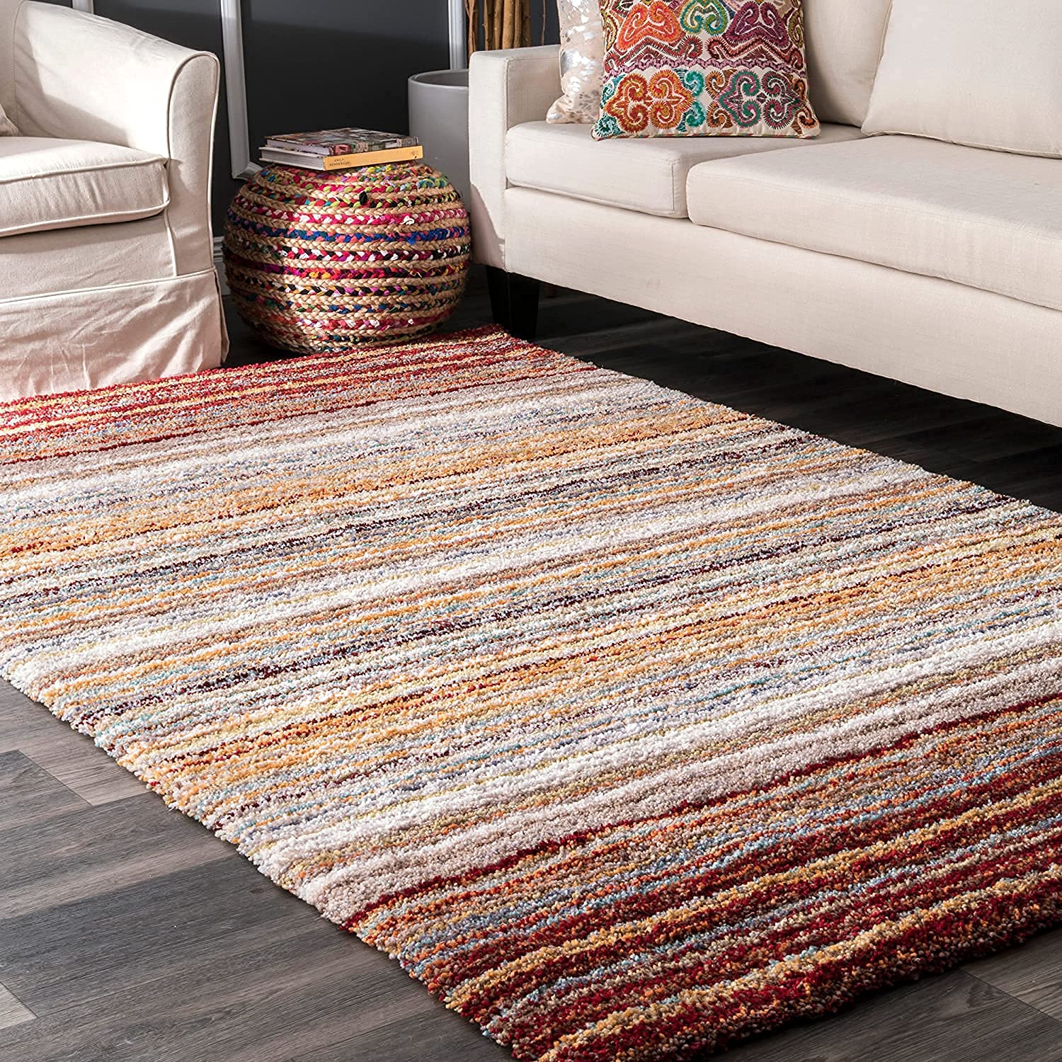 Shaggy Carpet Solid Plain Fluffy Fur Rectangular Rugs