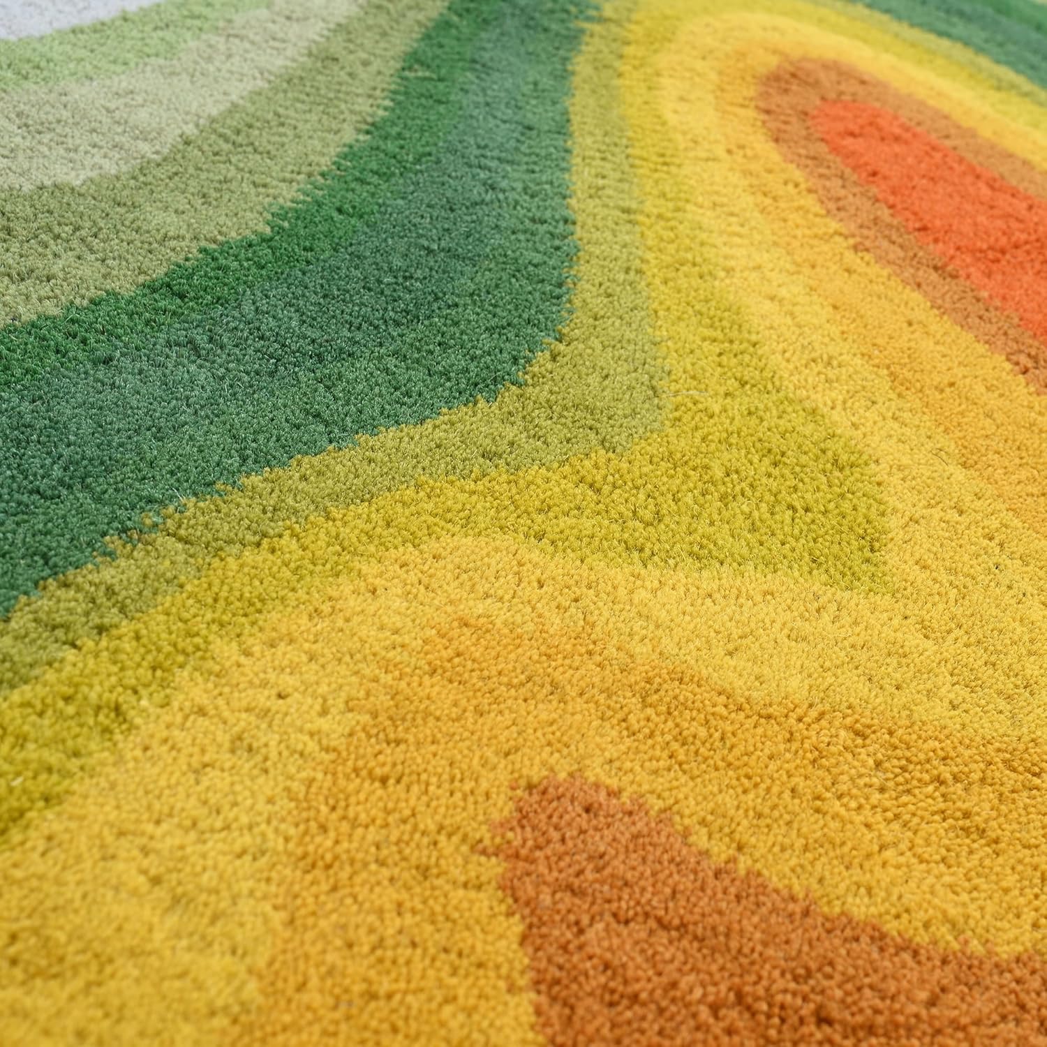 Irregular Shaped Handmade Wool Rug | Modern Colourful Stripe Premium Area Rug Perfect for Home Decor