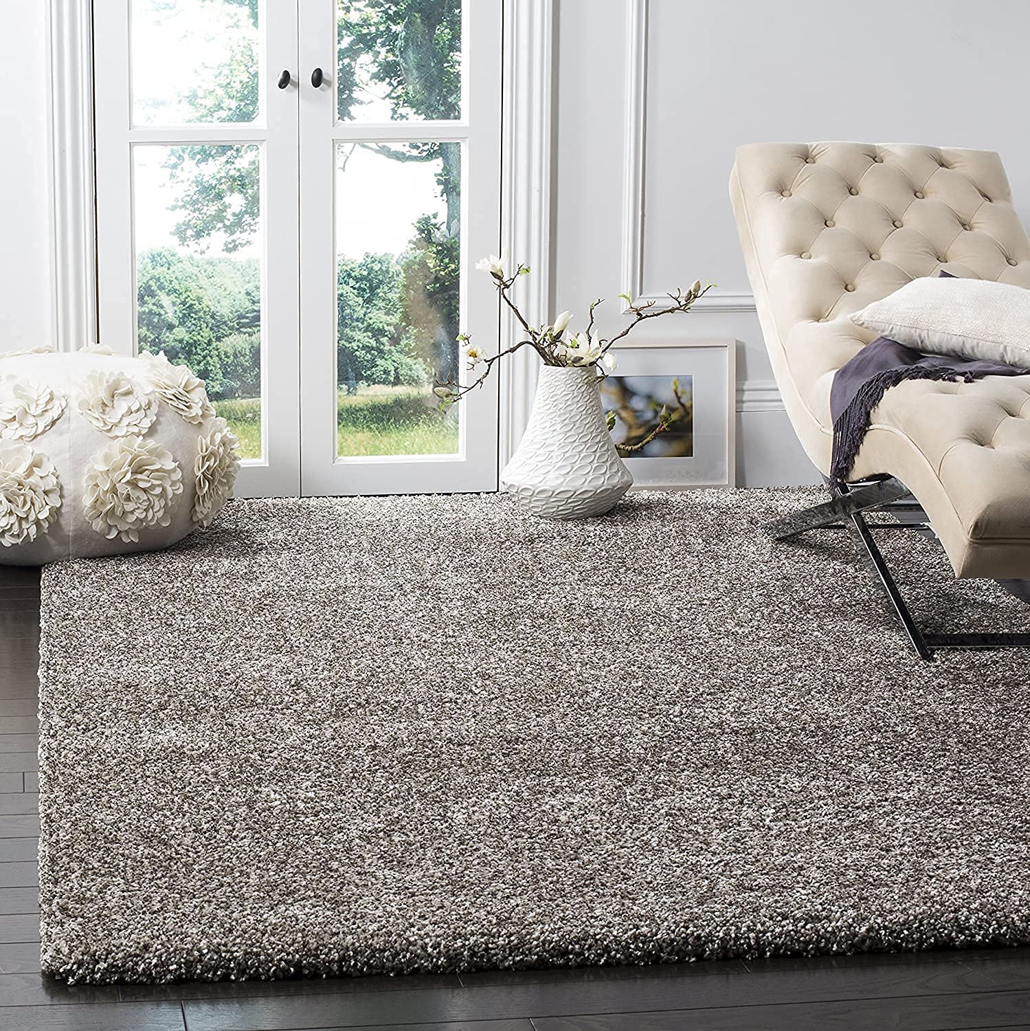 Shaggy Carpet Solid Plain Fluffy Fur Rectangular Rugs