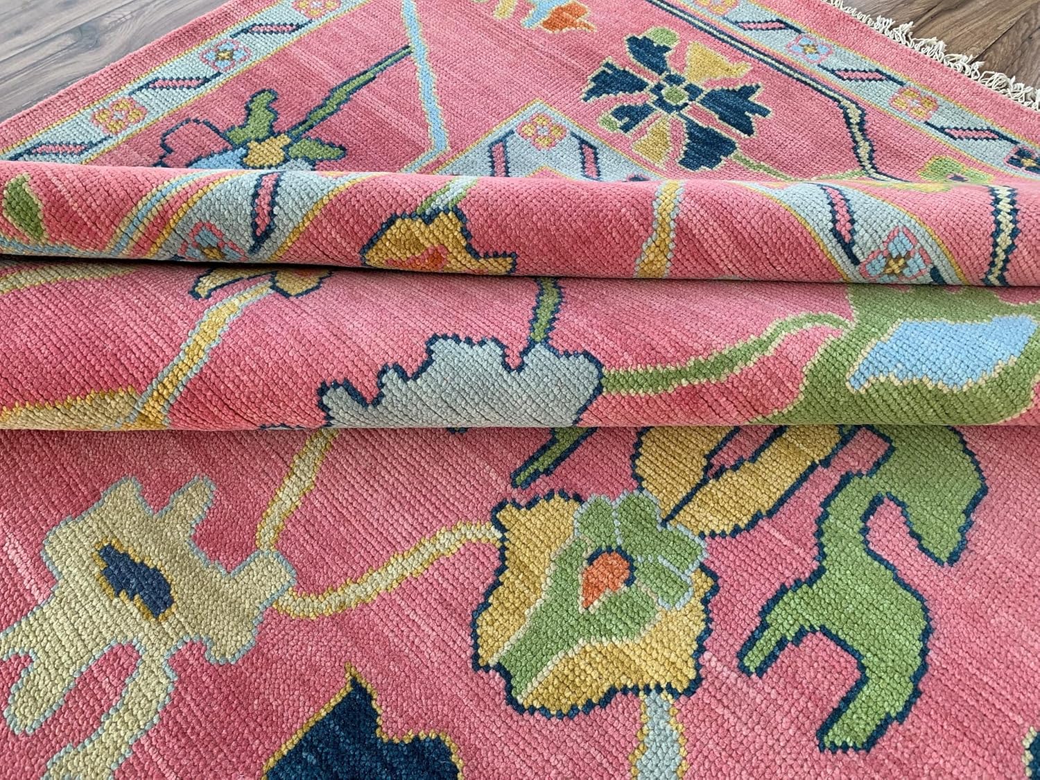 Hand Knotted Oushak Rug for Living Room, Dining Room, Office, Bedroom, Hand Knotted Wool Rug