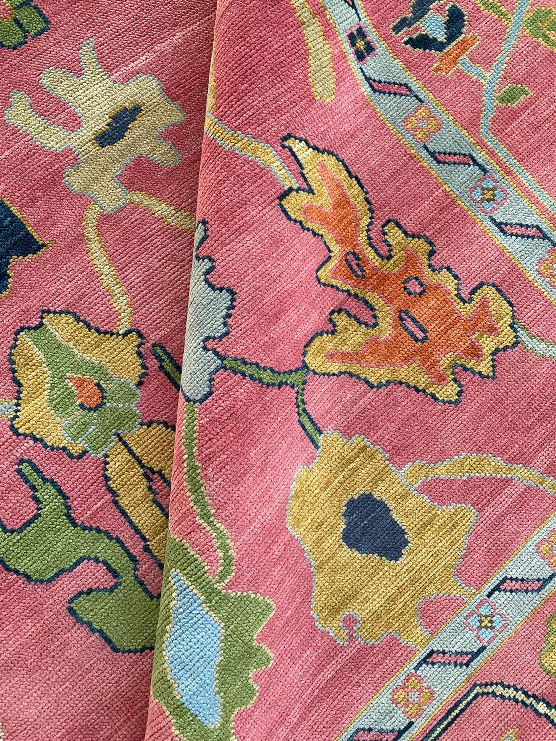 Hand Knotted Oushak Rug for Living Room, Dining Room, Office, Bedroom, Hand Knotted Wool Rug