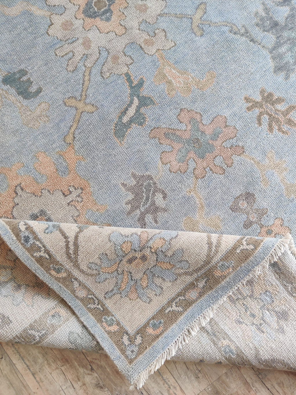 Hand Knotted Oushak Rug for Living Room, Dining Room, Office, Bedroom, Hand Knotted Wool Rug