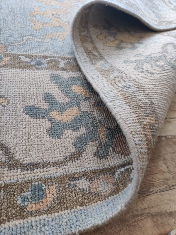 Hand Knotted Oushak Rug for Living Room, Dining Room, Office, Bedroom, Hand Knotted Wool Rug