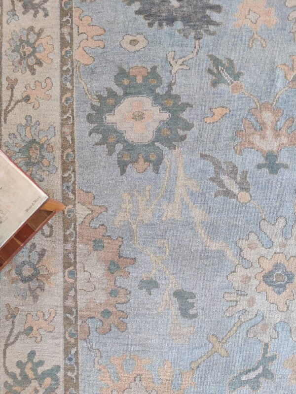Hand Knotted Oushak Rug for Living Room, Dining Room, Office, Bedroom, Hand Knotted Wool Rug