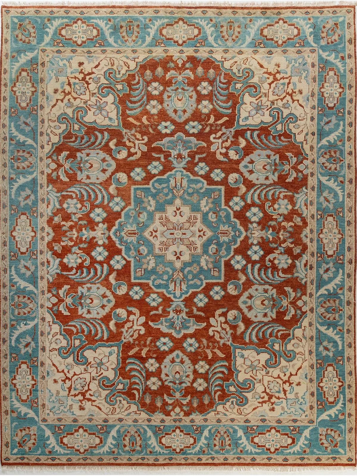 Hand Knotted Oushak Rug for Living Room, Dining Room, Office, Bedroom, Hand Knotted Wool Rug