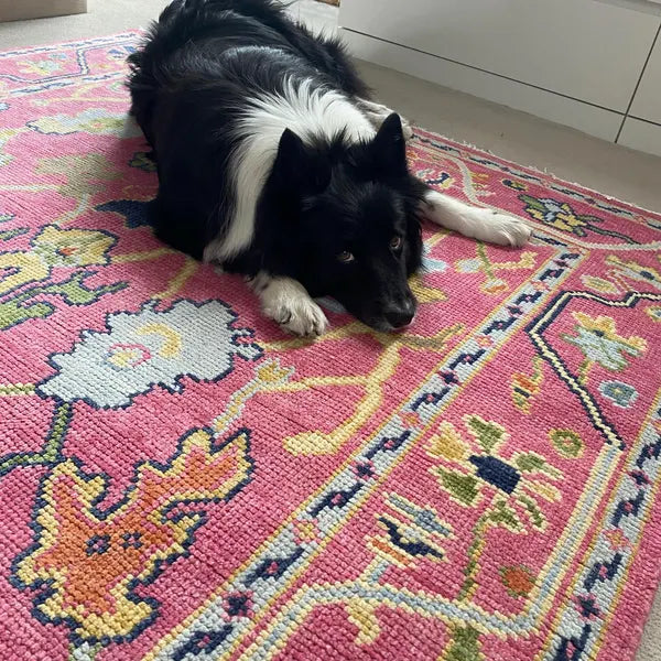 Hand Knotted Oushak Rug for Living Room, Dining Room, Office, Bedroom, Hand Knotted Wool Rug